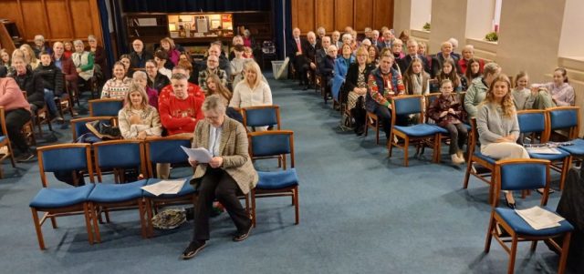 Part of the large congregation