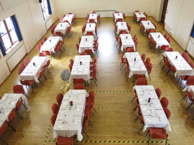 Hall set for Lunch